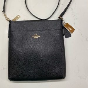 Coach black leather crossbody